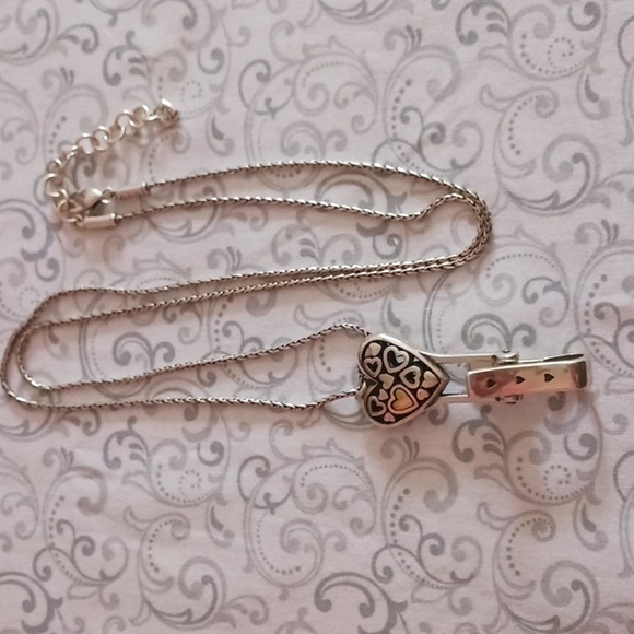 Brighton Floating Heart Badge Clip Necklace - Picture 1 of 8